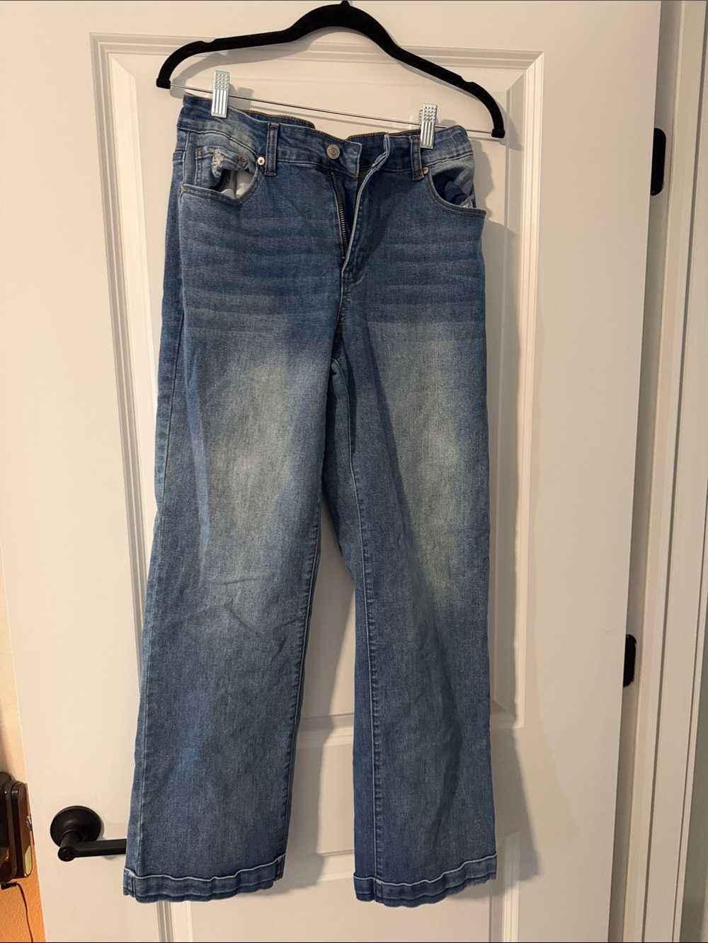 Amazon Blue Flared Wide-Leg Jeans